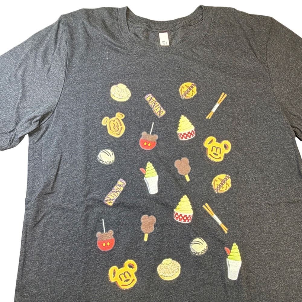 Bella Canvas Snacks Treats T Shirt Mens Large Gray Mickey Waffle L